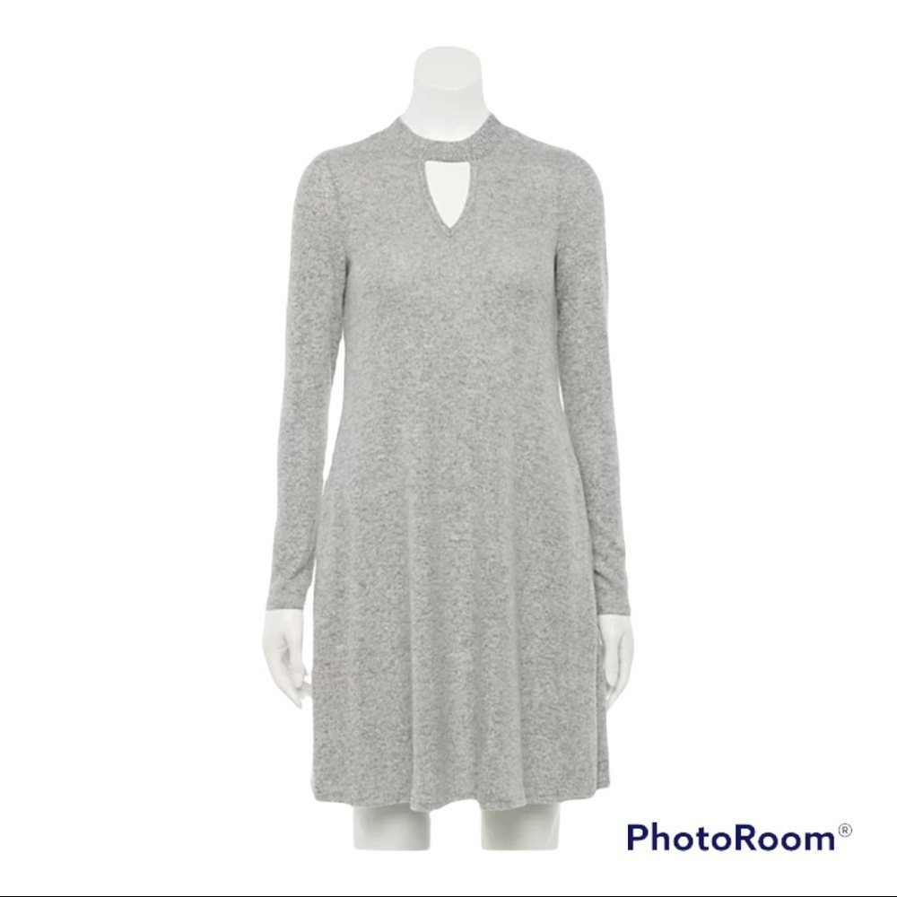 IZ Byer Fit and Flare Fuzzy Sweater Dress - Small